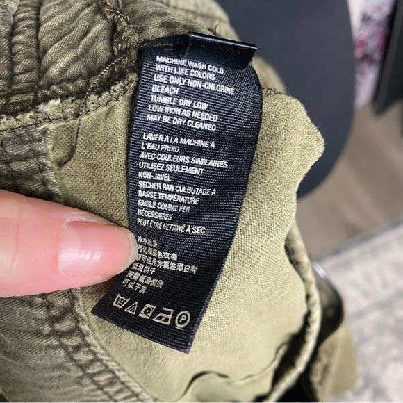 Free People Olive Green Fly Away Parachute Pants Balloon Harem Women’s 0 - Picture 7 of 10